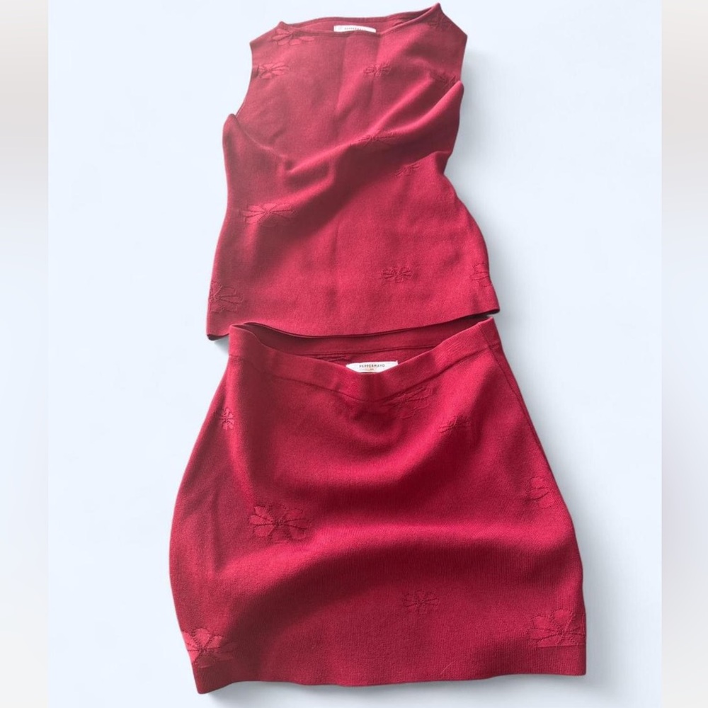 Peppermayo Maroon Skirt Set